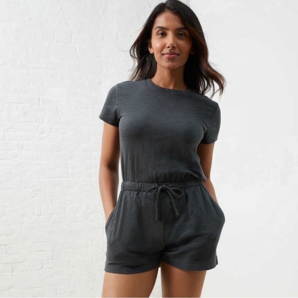 UpWest Dark Gray Short Sleeve Romper